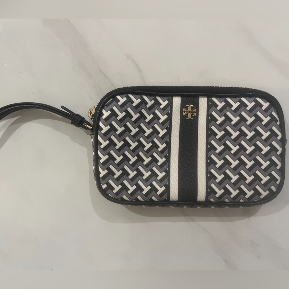 Tory Burch T Zag Black and White Crossbody Bag